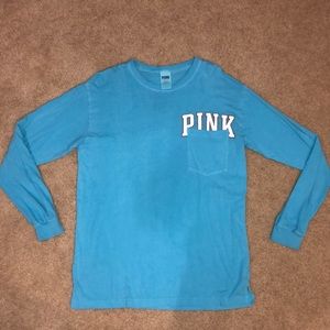 Blue Pink Victoria Secret long sleeve tee shirt